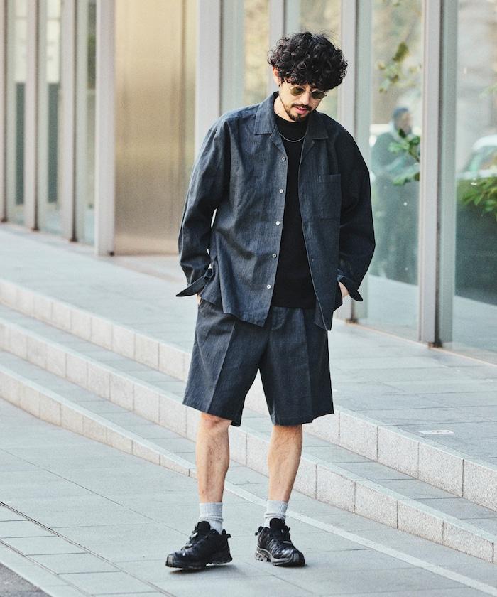 LINEN COTTON OPEN COLLAR SHIRT 亞麻棉開領襯衫（可成套搭配）
