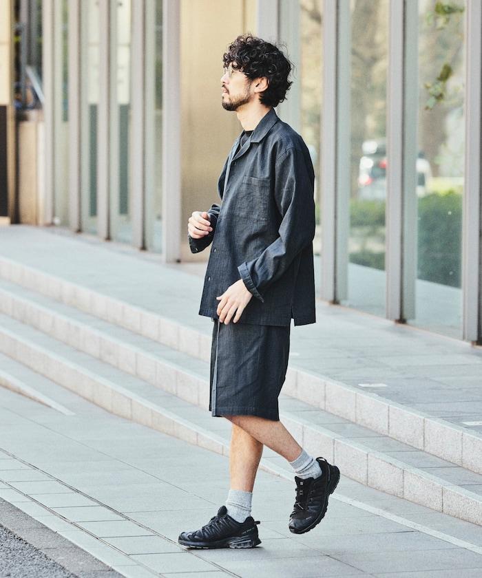 LINEN COTTON OPEN COLLAR SHIRT 亞麻棉開領襯衫（可成套搭配）