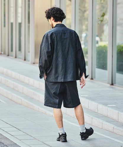 LINEN COTTON OPEN COLLAR SHIRT 亞麻棉開領襯衫（可成套搭配）