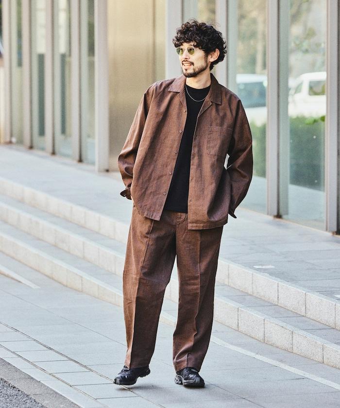 LINEN COTTON OPEN COLLAR SHIRT 亞麻棉開領襯衫（可成套搭配）