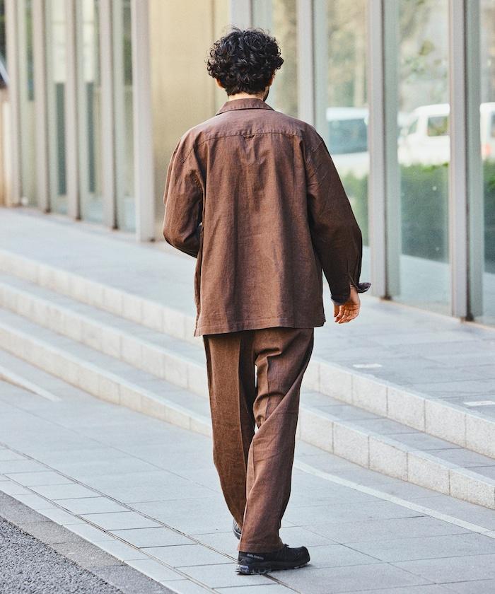LINEN COTTON OPEN COLLAR SHIRT 亞麻棉開領襯衫（可成套搭配）