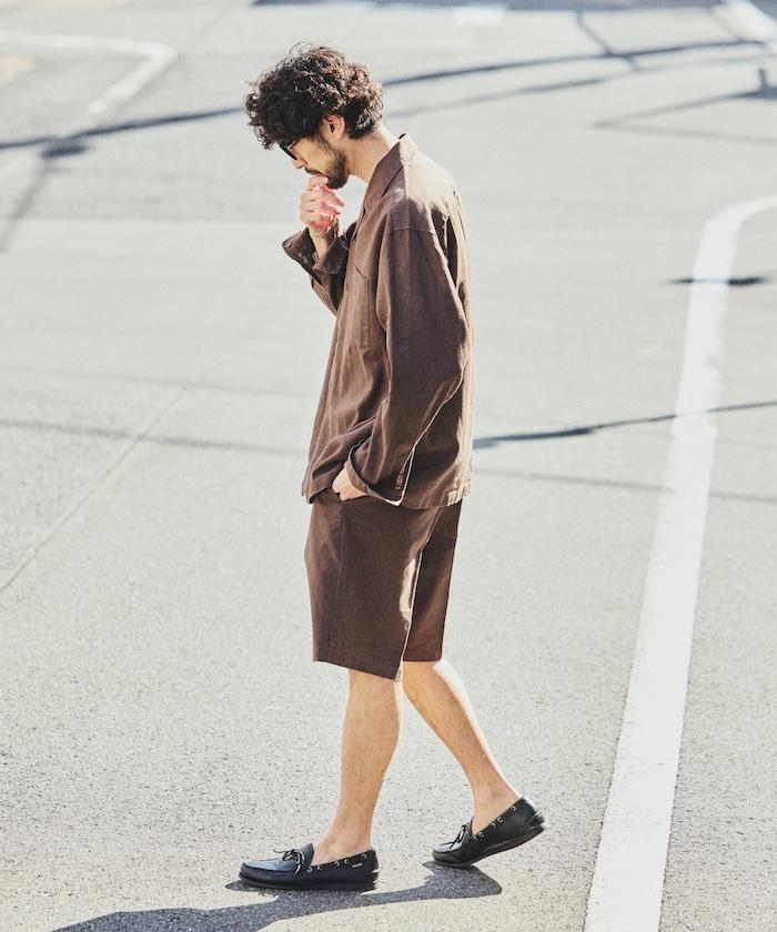 LINEN COTTON OPEN COLLAR SHIRT 亞麻棉開領襯衫（可成套搭配）