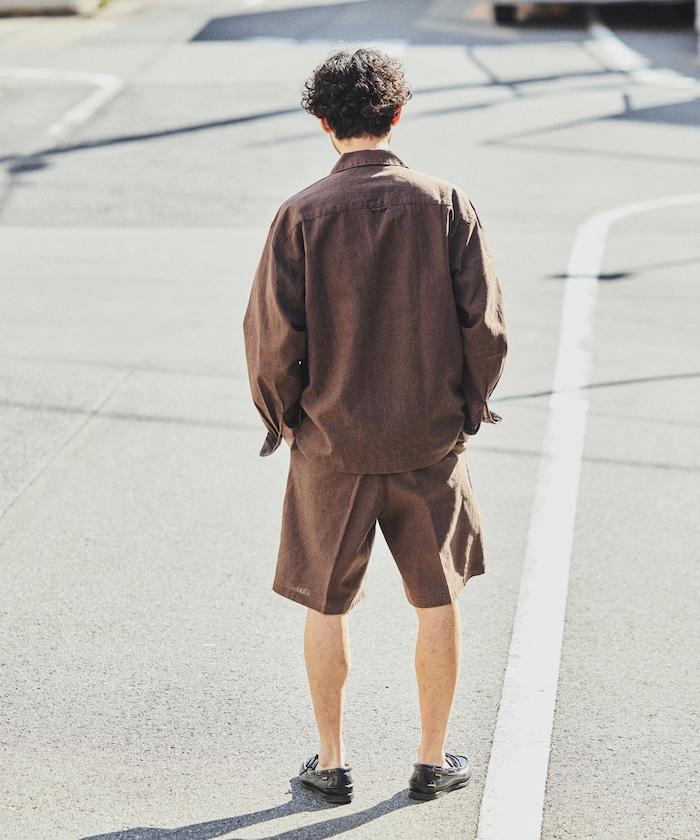 LINEN COTTON OPEN COLLAR SHIRT 亞麻棉開領襯衫（可成套搭配）