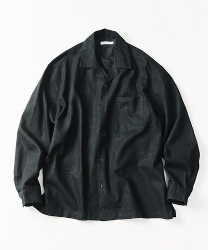 LINEN COTTON OPEN COLLAR SHIRT 亞麻棉開領襯衫（可成套搭配）