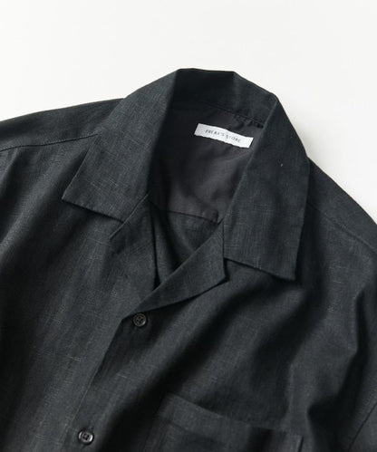 LINEN COTTON OPEN COLLAR SHIRT 亞麻棉開領襯衫（可成套搭配）