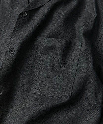 LINEN COTTON OPEN COLLAR SHIRT 亞麻棉開領襯衫（可成套搭配）