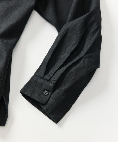 LINEN COTTON OPEN COLLAR SHIRT 亞麻棉開領襯衫（可成套搭配）