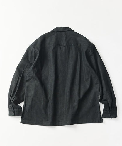 LINEN COTTON OPEN COLLAR SHIRT 亞麻棉開領襯衫（可成套搭配）