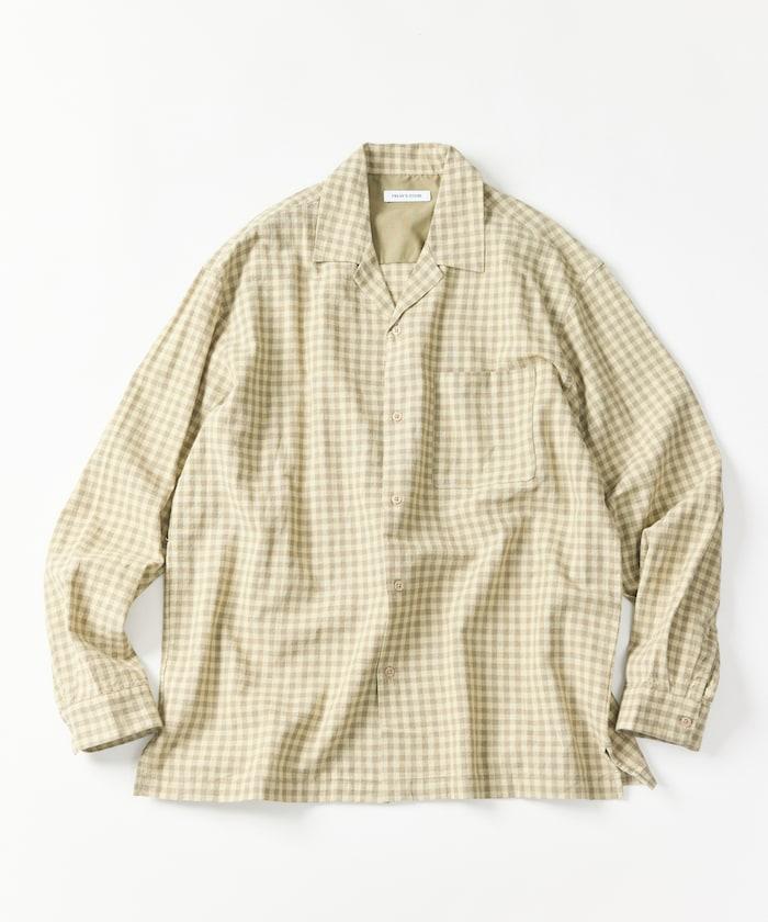 LINEN COTTON OPEN COLLAR SHIRT 亞麻棉開領襯衫（可成套搭配）
