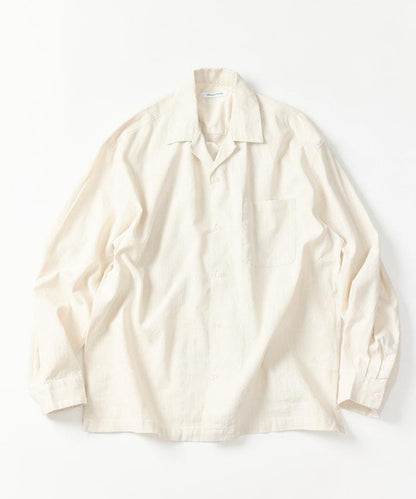 LINEN COTTON OPEN COLLAR SHIRT 亞麻棉開領襯衫（可成套搭配）