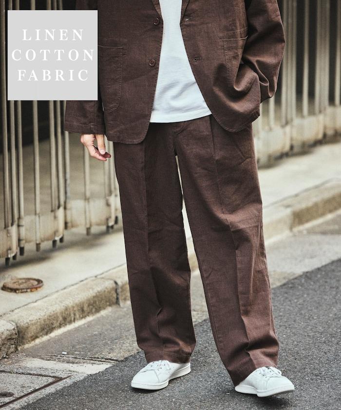 亞麻棉材質 EASY SLACKS 休閒長褲（可成套）