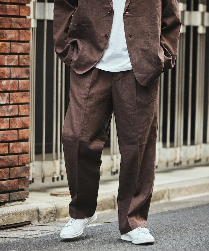 亞麻棉材質 EASY SLACKS 休閒長褲（可成套）