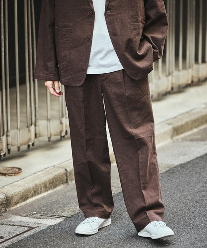 亞麻棉材質 EASY SLACKS 休閒長褲（可成套）