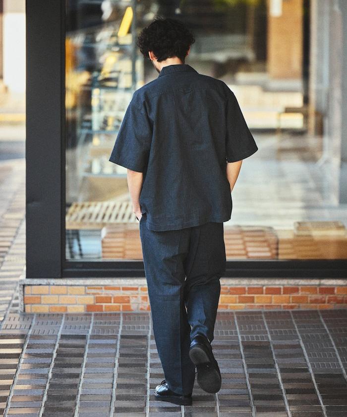 LINEN COTTON OPEN COLLAR SS SHIRT 襯衫