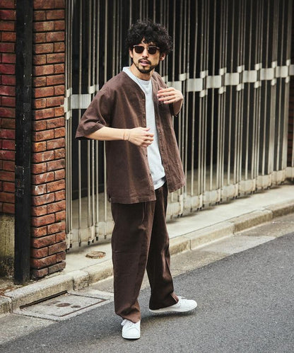 LINEN COTTON V NECK SHIRT 襯衫