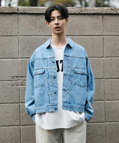 短款寬鬆牛仔夾克