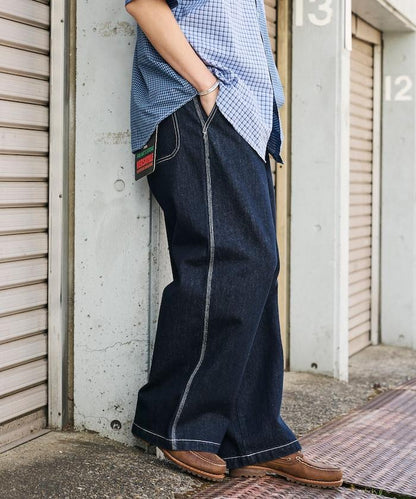 聯名 SMU PT-20 DENIM WIDE WORK PANTS 闊腿工裝褲