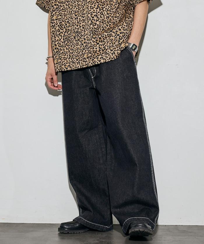 聯名 SMU PT-20 DENIM WIDE WORK PANTS 闊腿工裝褲