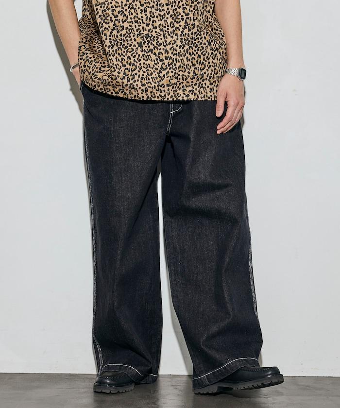 聯名 SMU PT-20 DENIM WIDE WORK PANTS 闊腿工裝褲