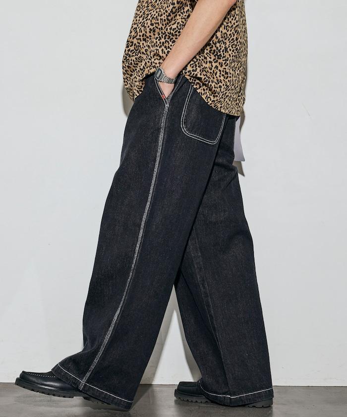 聯名 SMU PT-20 DENIM WIDE WORK PANTS 闊腿工裝褲
