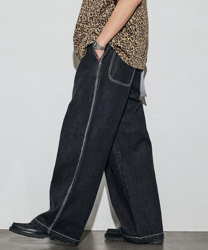 聯名 SMU PT-20 DENIM WIDE WORK PANTS 闊腿工裝褲