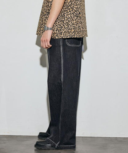 聯名 SMU PT-20 DENIM WIDE WORK PANTS 闊腿工裝褲