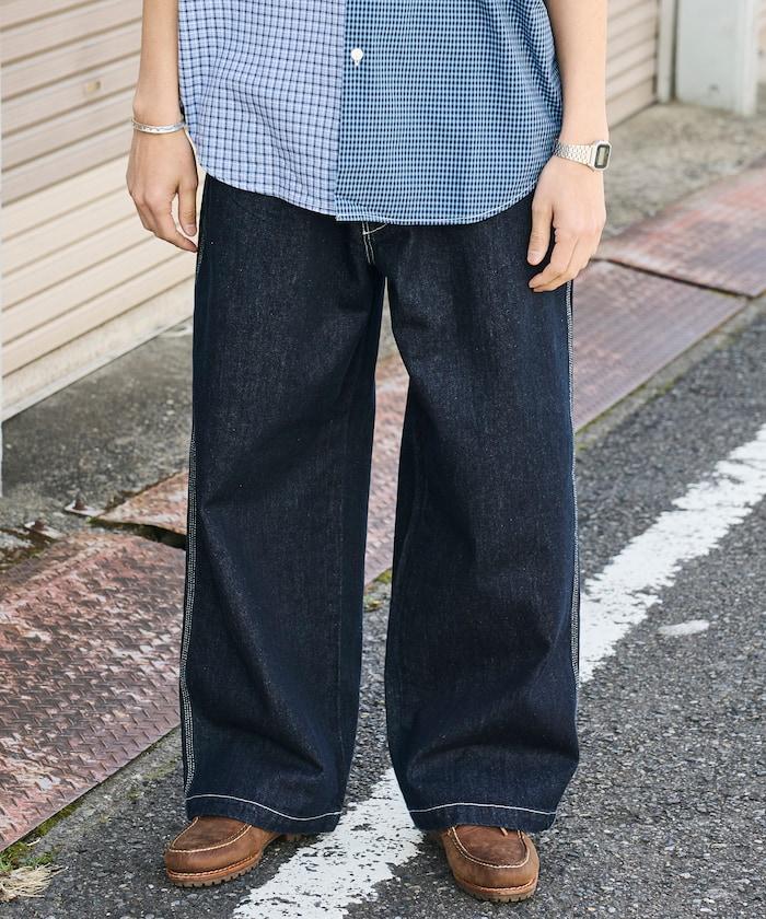 聯名 SMU PT-20 DENIM WIDE WORK PANTS 闊腿工裝褲