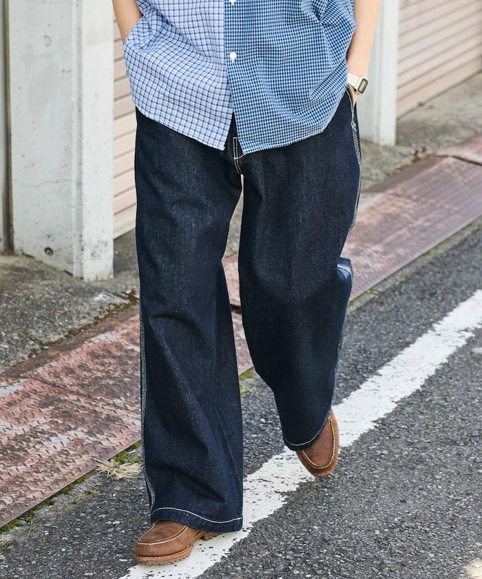 聯名 SMU PT-20 DENIM WIDE WORK PANTS 闊腿工裝褲