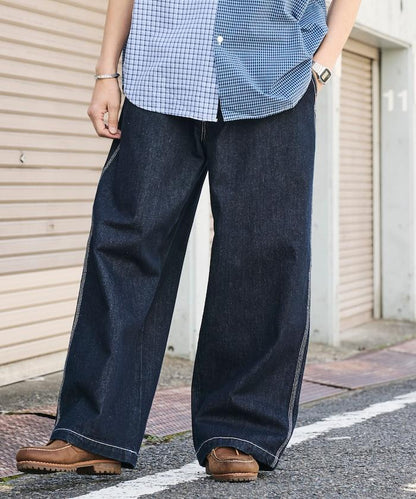 聯名 SMU PT-20 DENIM WIDE WORK PANTS 闊腿工裝褲