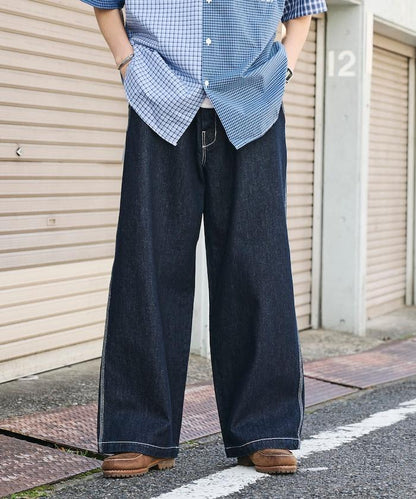 聯名 SMU PT-20 DENIM WIDE WORK PANTS 闊腿工裝褲