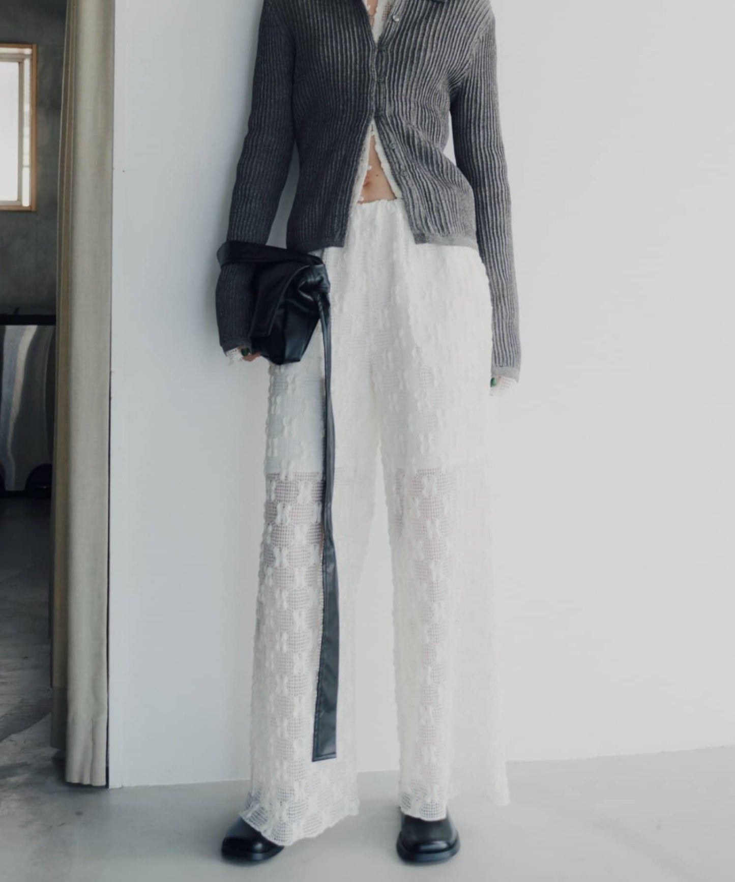Mesh lace easy pants