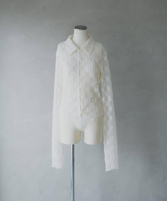 Mesh lace shirts cardigan 開衫