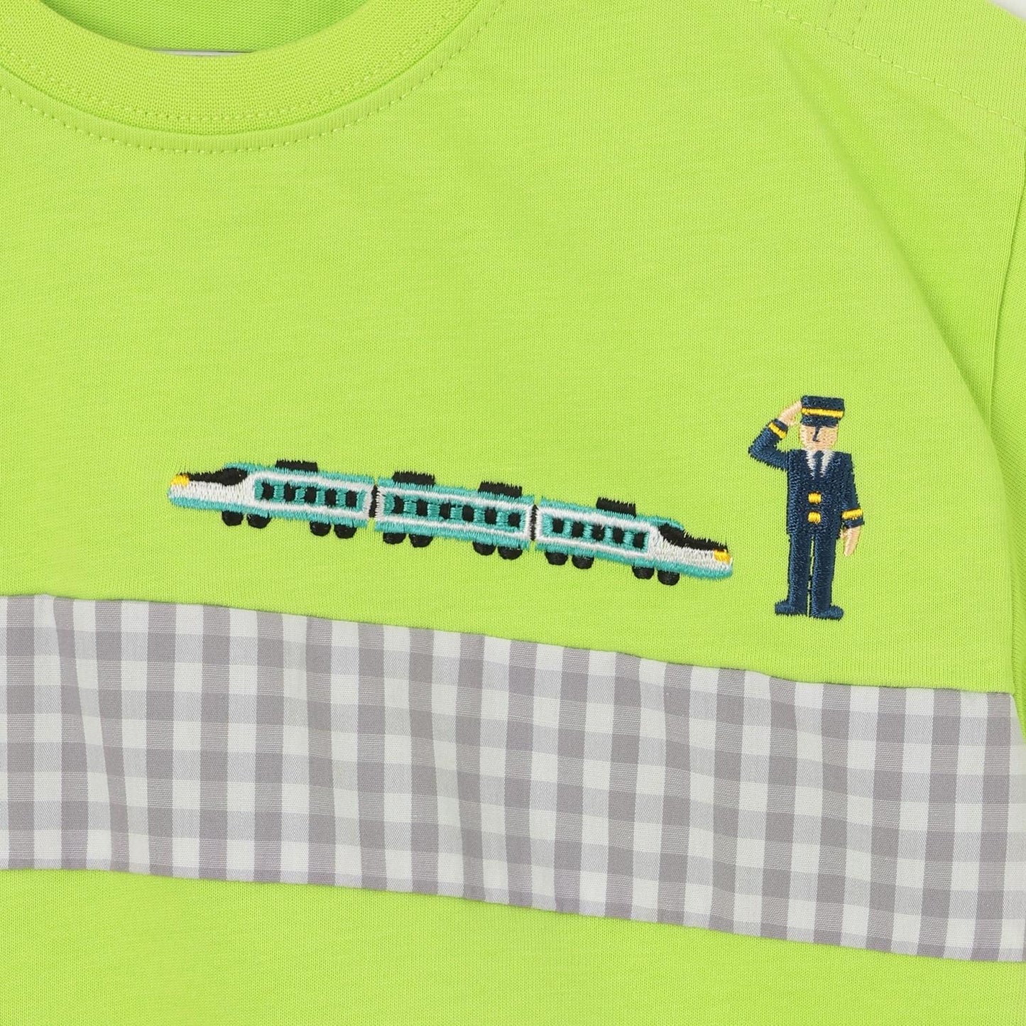 電車刺繡拼接短袖T恤