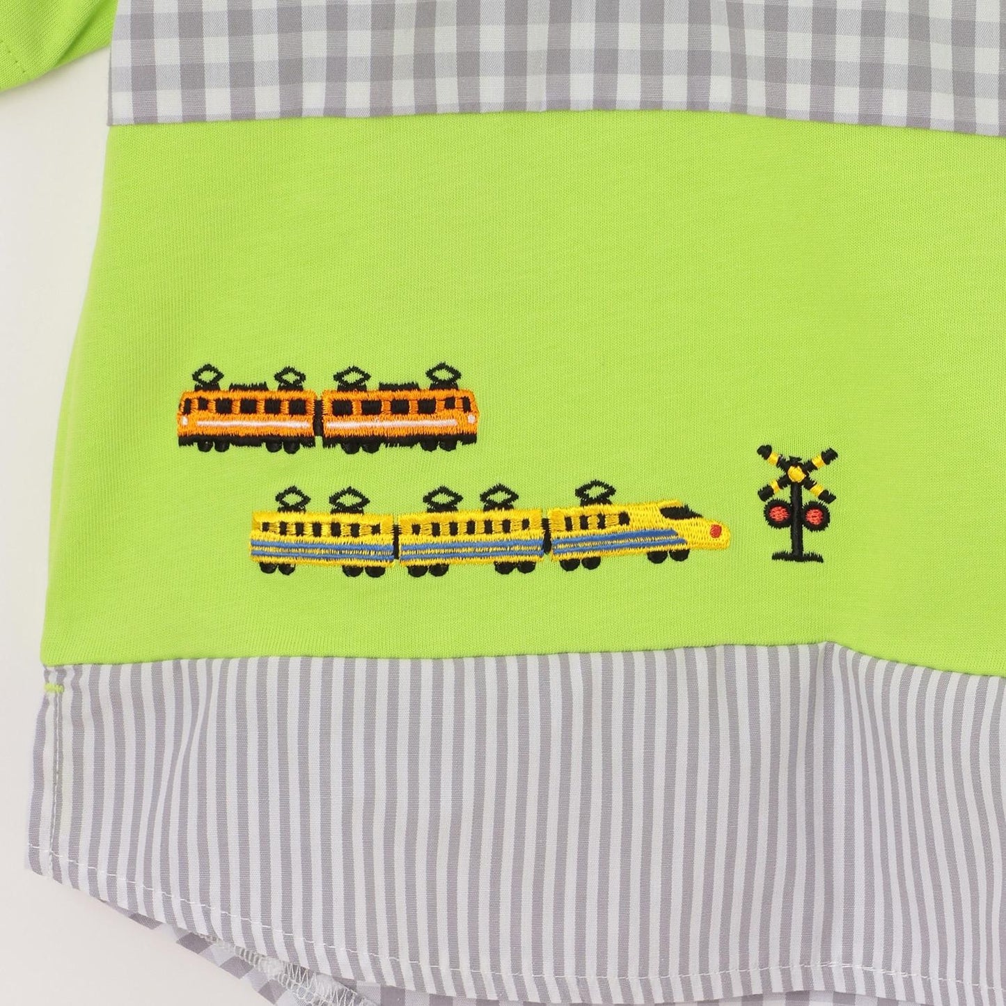 電車刺繡拼接短袖T恤