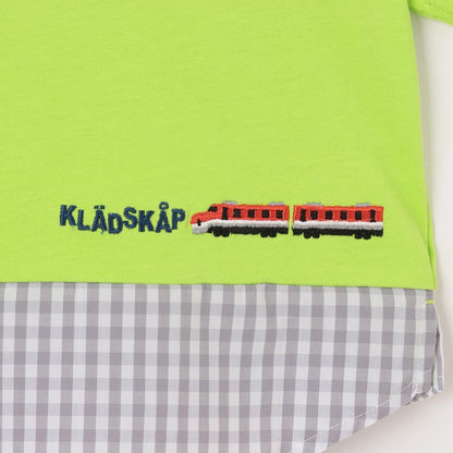 電車刺繡拼接短袖T恤