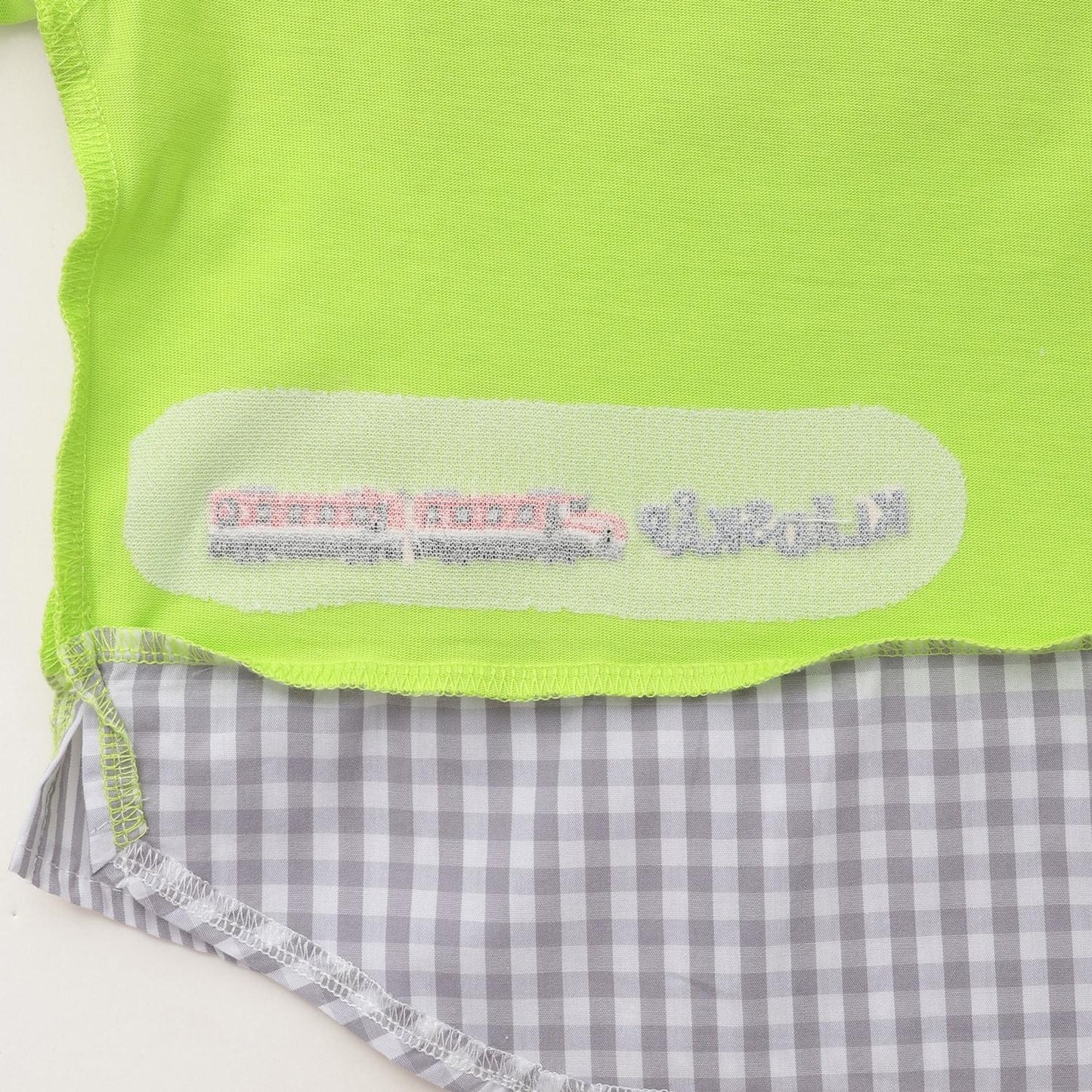 電車刺繡拼接短袖T恤