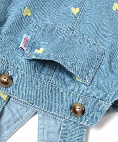 Bpop 滿版刺繡 揹帶褲