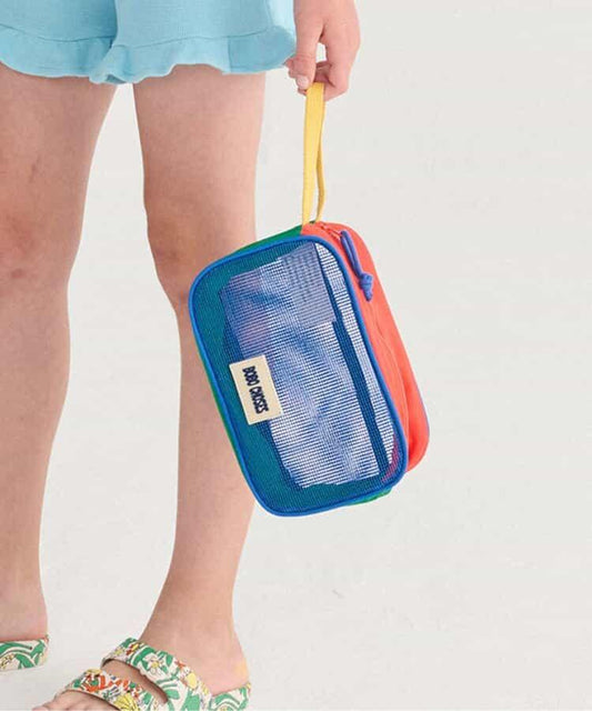 拼色網布收納包