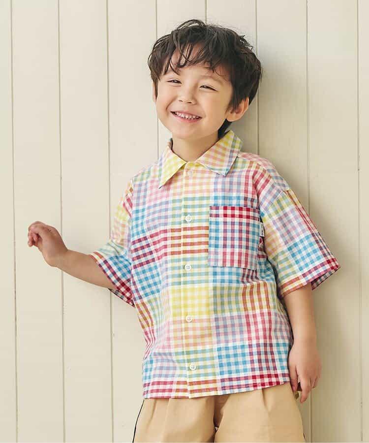 リンク 條紋格子襯衫