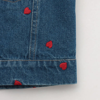 ともデニ 多樣刺繡滿版圖案牛仔夾克
