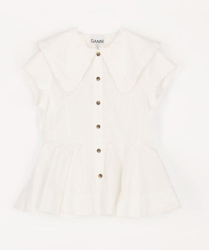 Stretch Cotton Peter Pan Collar Shirt 彈力棉彼得潘領襯衫 A1040093
