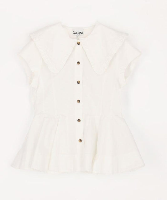 Stretch Cotton Peter Pan Collar Shirt 彈力棉彼得潘領襯衫 A1040093