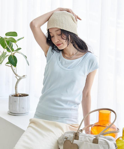多穿法 棉莫代爾 蓋袖設計 背心套裝