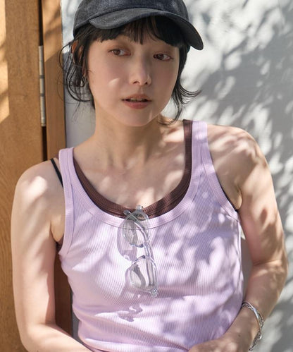 棉莫代爾羅紋背心