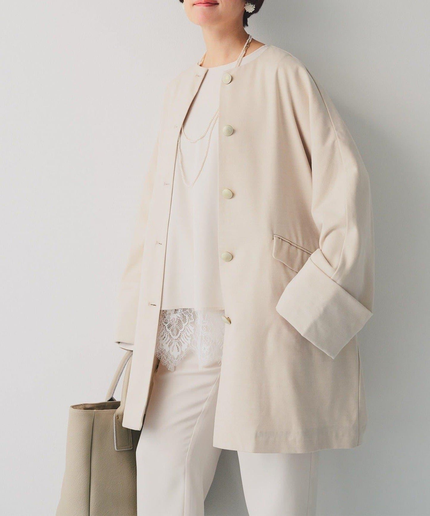 PUAL CE CIN 無領大衣