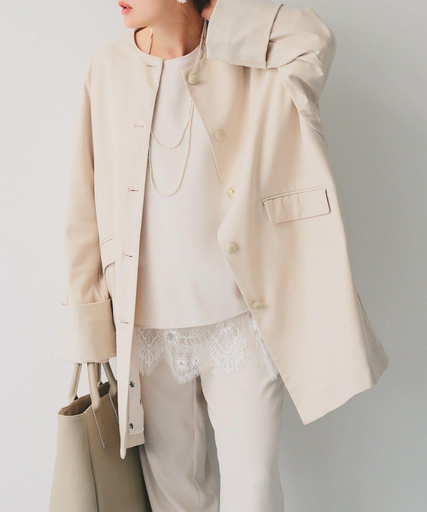 PUAL CE CIN 無領大衣