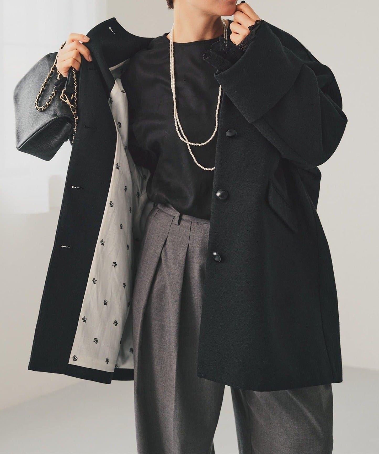 PUAL CE CIN 無領大衣