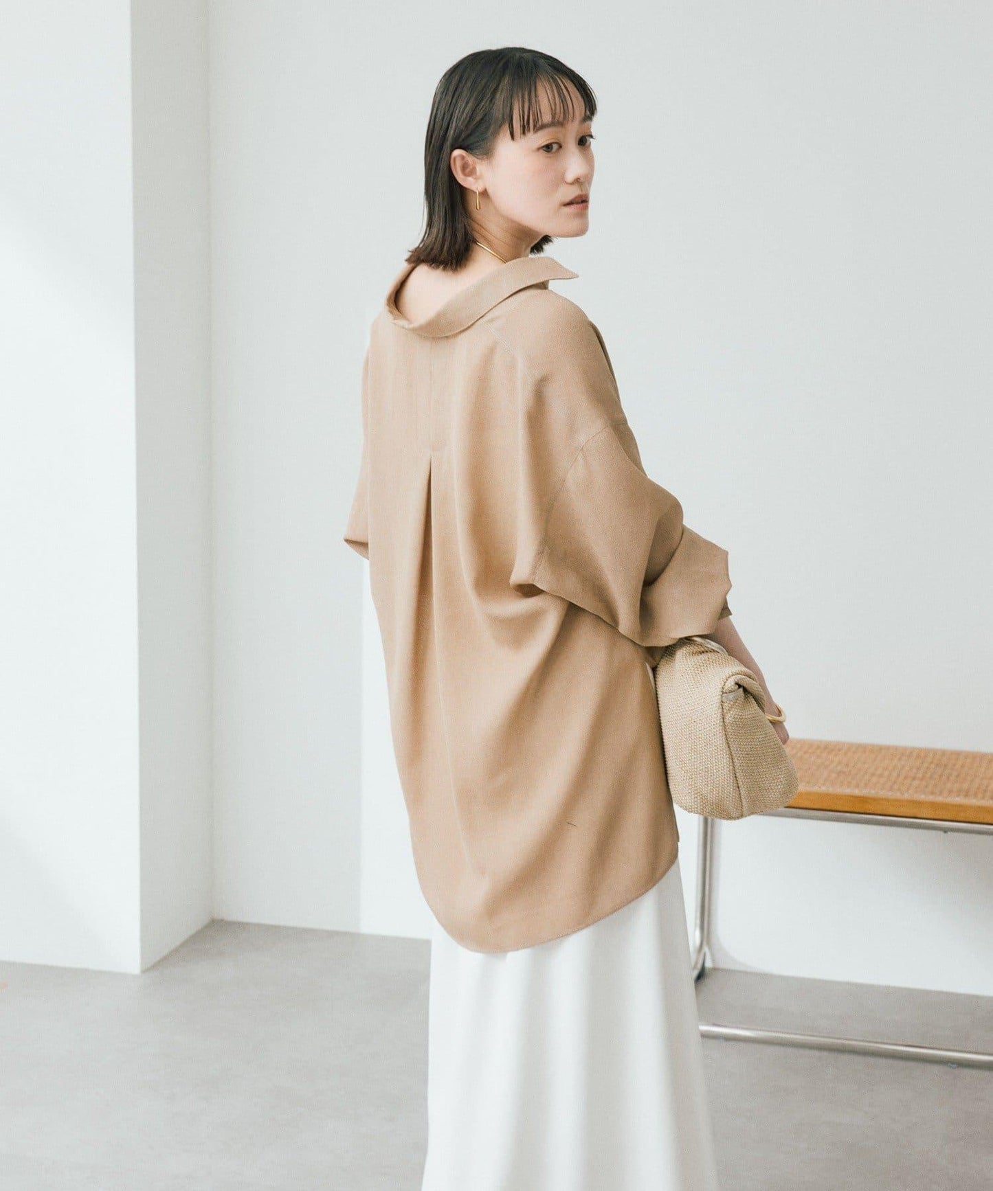 清爽隨性網眼開領襯衫