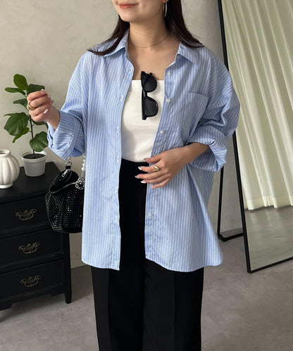 金屬吊飾口袋 寬鬆 襯衫