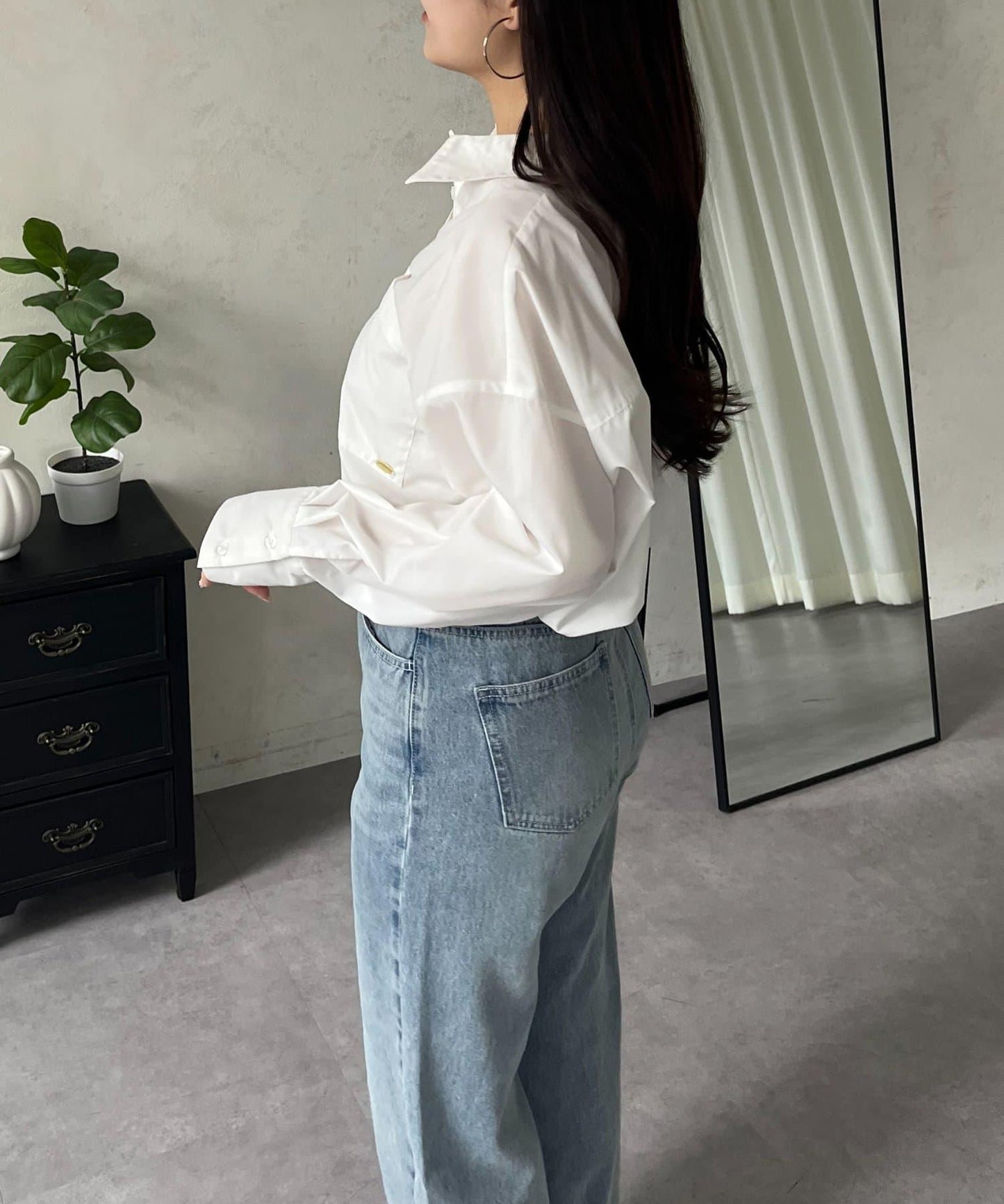 金屬吊飾口袋 寬鬆 襯衫
